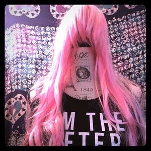 Long pink wig